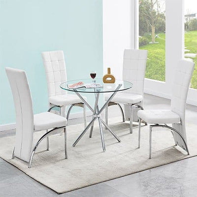 Round Clear Glass Dining Table