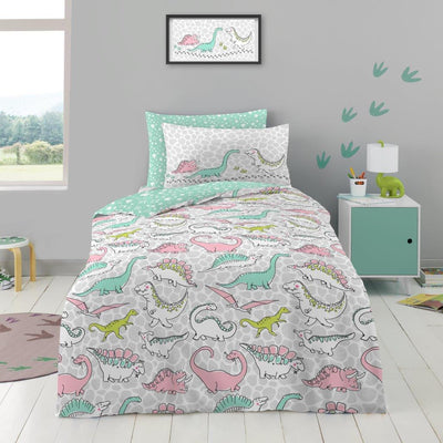 Dinosaur Doodle Reversible Kids Duvet Cover