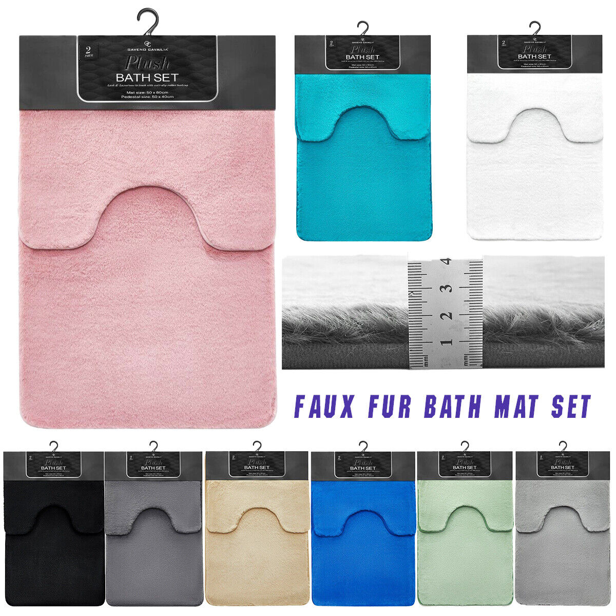 Faux Fur bath set