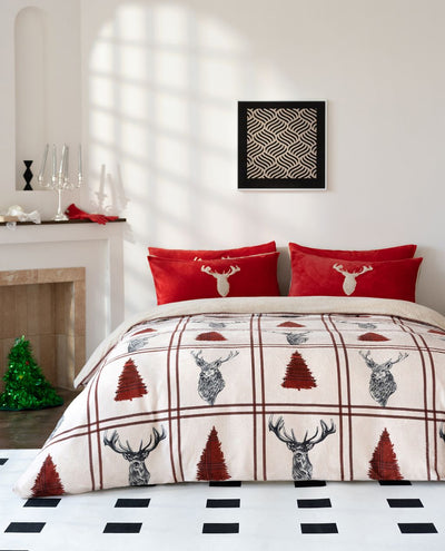 Stag Teddy Fleece Duvet Cover and Throw