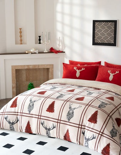 Stag Teddy Fleece Duvet Cover and Throw