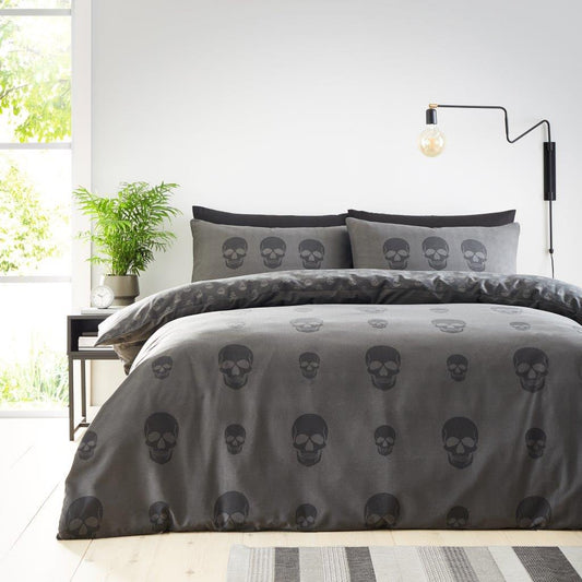 Skull Pattern Reversible Duvet  Set