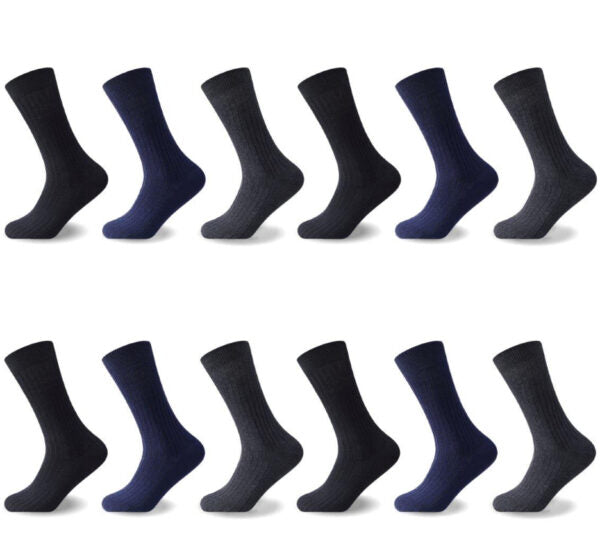 12PK MENS 100% COTTON SOCKS