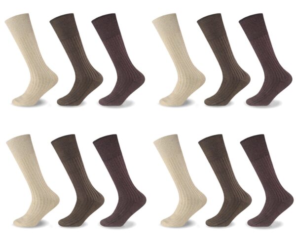 12PK MENS 100% COTTON RICH LONGHOSE SOCKS