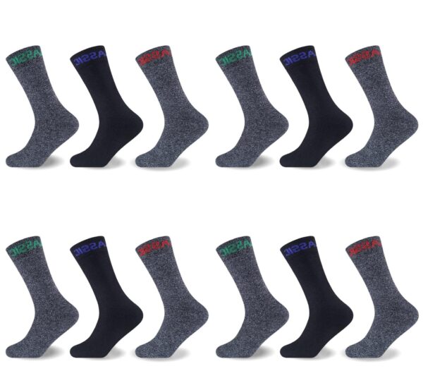 12PK MENS MELANGE CLASSIC SOCKS