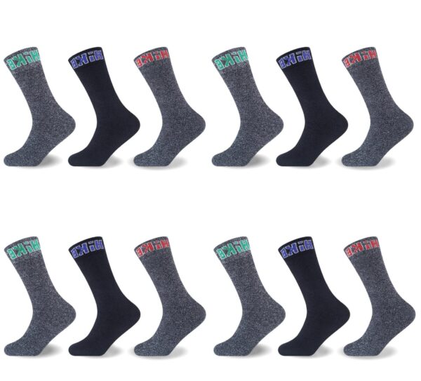 12PK MENS MELANGE HIKE SOCKS