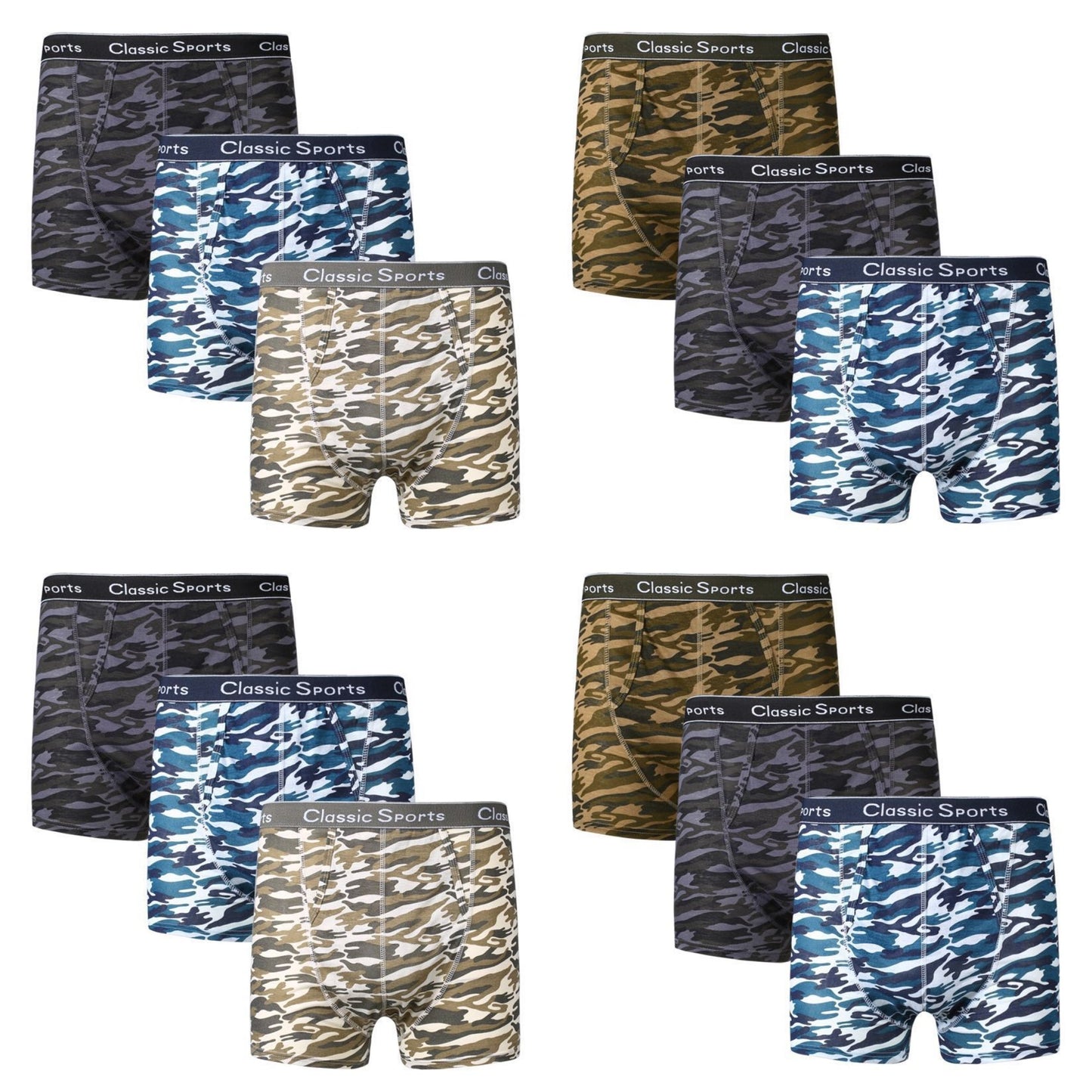 3 PK MENS CAMOUFLAGE BOXER SHORTS