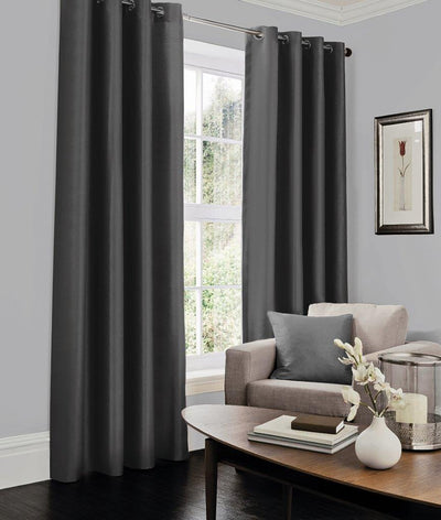 Faux Silk Eyelet Curtains