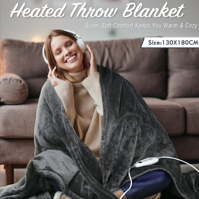 Heated throw blanket