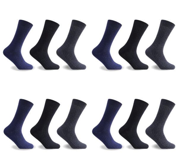 12 Pack MENS 100% COTTON SOCKS