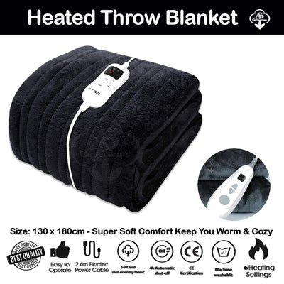 Heated throw blanket